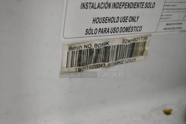 2020 Hisense RR44D6ASE Mini Cooler, 115 Volts, 1 Phase, suitable for household use. Batch No. BD59K visible.