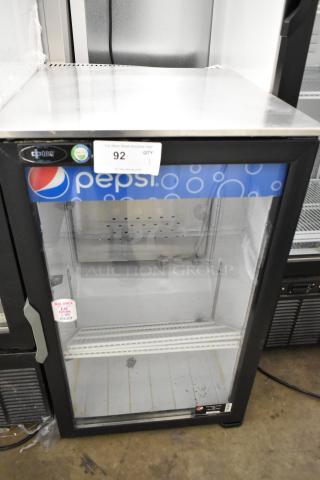QBD DC6LP-HC Metal Commercial Single Door Reach In Mini Cooler Merchandiser w/ Poly Coated Racks. 115 Volts, 1 Phase. - Item #1205382