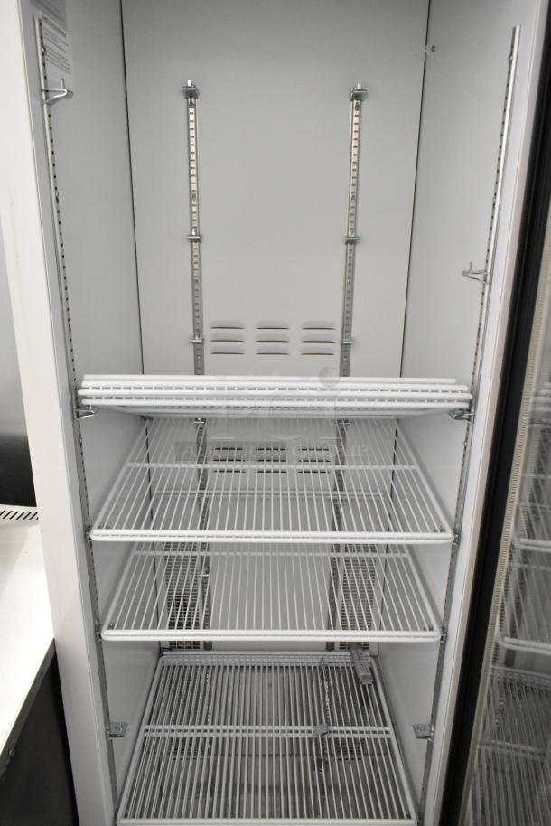 2019 Habco SE18 metal commercial cooler, single door, poly-coated racks, 115 volts, 1 phase, excellent condition.