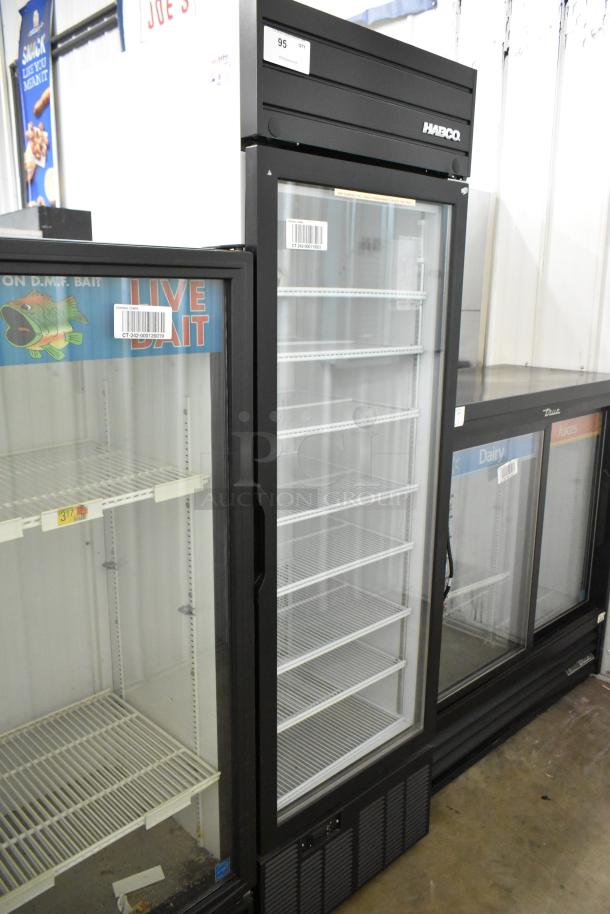 2019 Habco SE18 single door cooler with metal frame, poly coated racks, excellent condition. 115V, 1 phase.