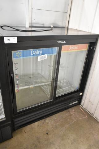 True GDM-41SL-48-HC-LD Metal Commercial 2 Door Reach In Cooler Merchandiser w/ Poly Coated Racks. 115 Volts, 1 Phase. - Item #1205386