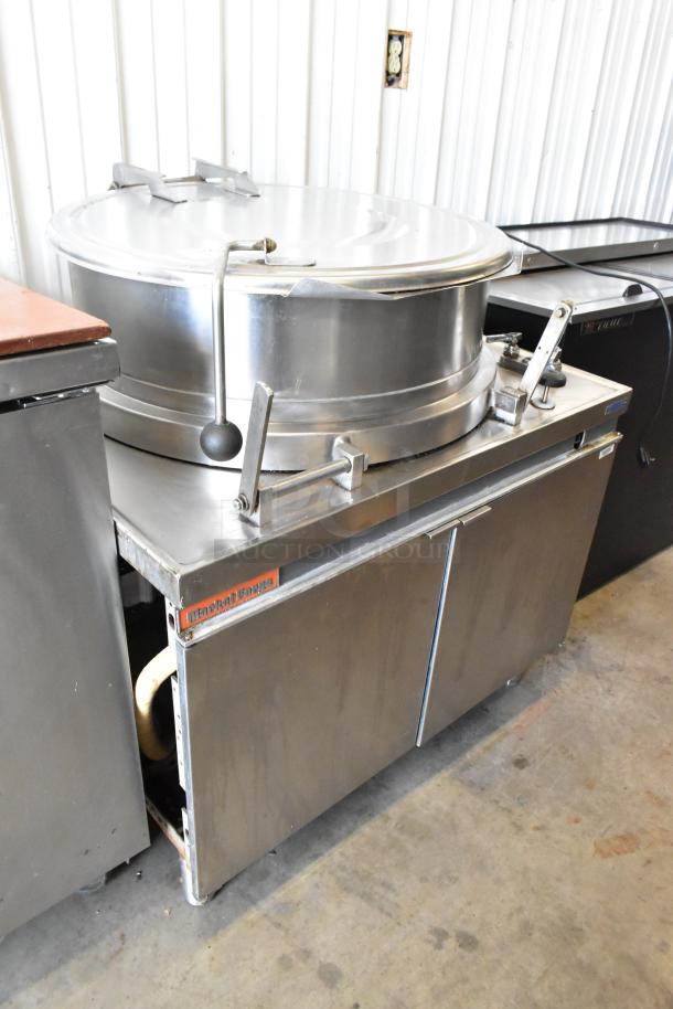 Market Forge MT40 40-gallon stainless steel steam kettle, floor style, commercial grade, good condition.