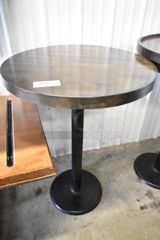 5 Wooden Round Bar Height Tables. 5 Times Your Bid! - Item #1205394