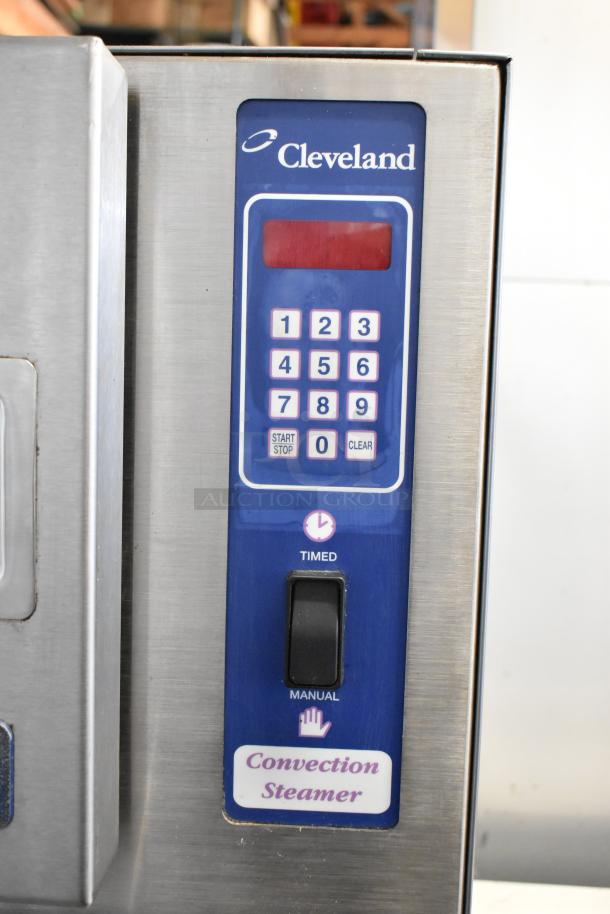 Cleveland 24CGM200 commercial convection steam cabinet, stainless steel, 200,000 BTU, digital control panel visible.