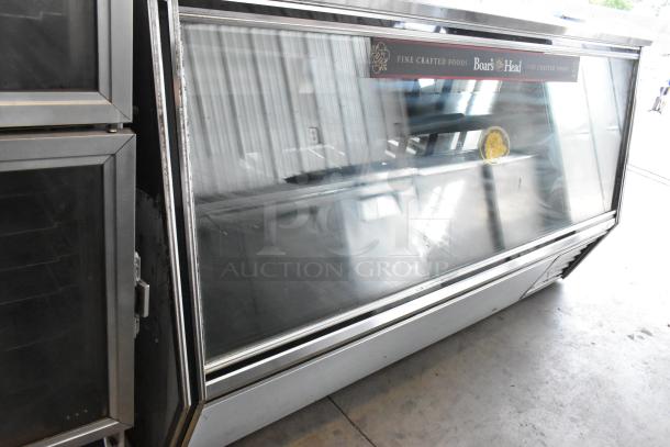 Leader HDL96 S/C deli display case, metal construction, floor style, 115V, 1 Phase, Boar's Head branding, used condition.