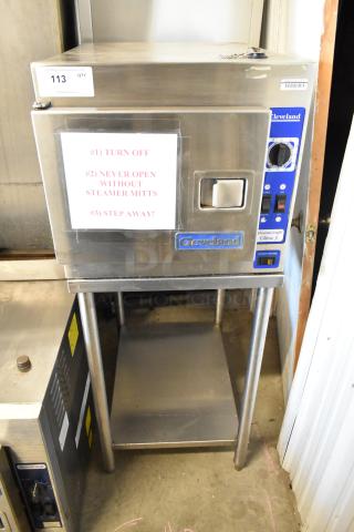 Cleveland 21CET8 SteamCraft Ultra 3 stainless steel steam cabinet, electric, single deck, on stand, 208V, 3 phase.