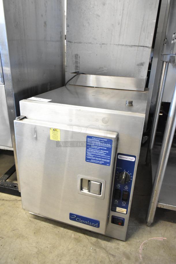 Cleveland 21CGA5 SteamCraft stainless steel single deck steam cabinet, natural gas, 70,000 BTU, commercial use.