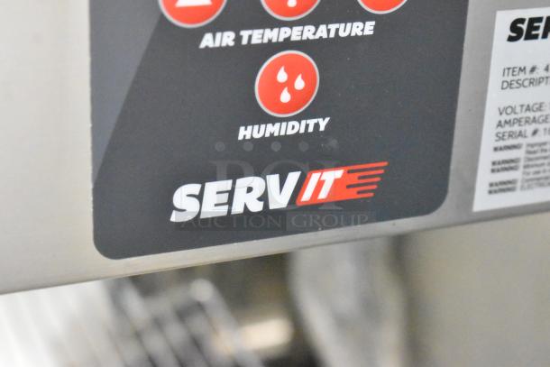Brand new ServIt 423PDW18D2S stainless steel countertop pizza warmer, 120V, 1 phase, with air temperature and humidity controls.