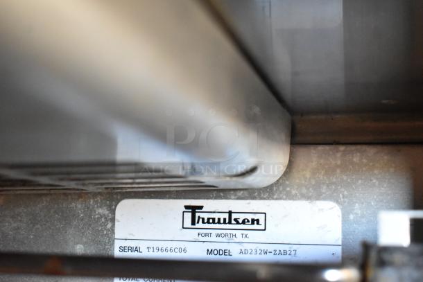 Traulsen AD232W-ZAB27 stainless steel cooler/freezer label. Serial T19666C06. Needs door attachment, 115V, 1 phase.