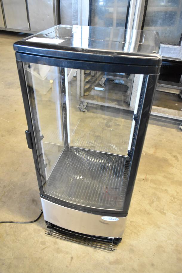 Brand new KoolMore CDCU-3C-SS countertop refrigerator display case with minor scratches, metal construction, 115V, 1 phase.