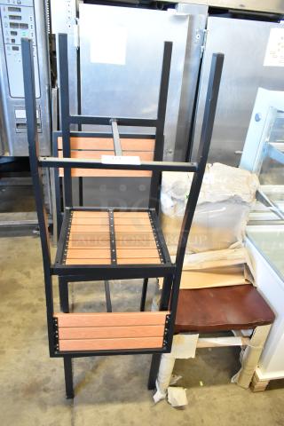 3 BRAND NEW SCRATCH AND DENT! Chairs Including 2 Black Metal Bar Height w/ Wooden Slats and 1 Wooden Dining Height. 3 Times Your Bid! - Item #1205414