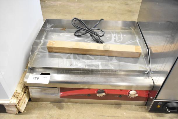 Brand new Avantco 177EG24N 24" stainless steel electric griddle. Scratch and dent condition. 208/240V, 1 phase.