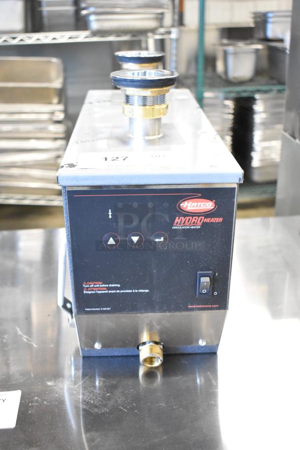 Brand new Hatco 3CS2-3 Hydro-Heater sanitizing sink heater, 208V, 1 phase, visible controls, minor scratches.