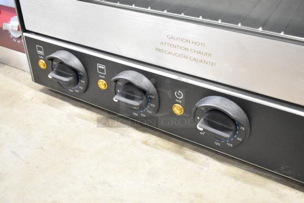 New Vollrath COV-208240-HS stainless steel convection oven, half-size, countertop, 208-240V, 1 phase, scratches visible.