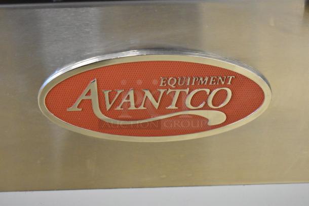 Stainless steel Avantco 177EF40C commercial deep fryer, 208V, 3 Phase, with 2 metal fry baskets, brand new with minor scratches.
