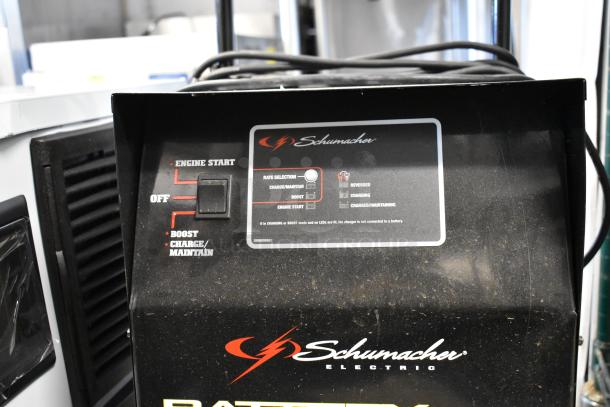 Brand new Schumacher SE-2352-CA Battery Charger, scratch and dent, features engine start, boost, charge, and maintain functions.