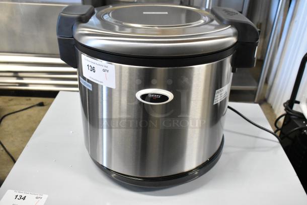 Brand new 2024 Galaxy 177RWGB90 90 Cup Electric Rice Warmer, scratch and dent, 120V, 1 Phase, stainless steel.