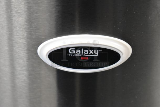 Brand new Galaxy 177RWGB90 electric rice warmer, 2024 model, 90 cup capacity, scratch and dent, 120V, sleek stainless finish.