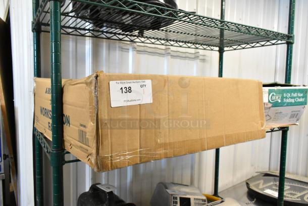 Boxed Boltic 73AVF20WLF 20" Wall-Mounted Fan, 3-Speed, 3,540-4,680 CFM, 120V, scratch and dent, marked 138 for auction.