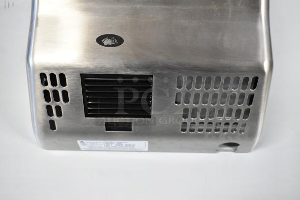 American Dryer AD90-SS hand dryer, stainless steel cover, scratch and dent condition, automatic, 100/240V, 1 phase.