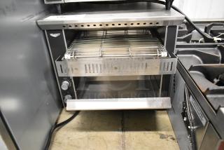 BRAND NEW Vollrath JT1 Conveyor Toaster with 1.5" opening, 120 Volts, 1 Phase. Slight cosmetic scratch and dent, unused condition.