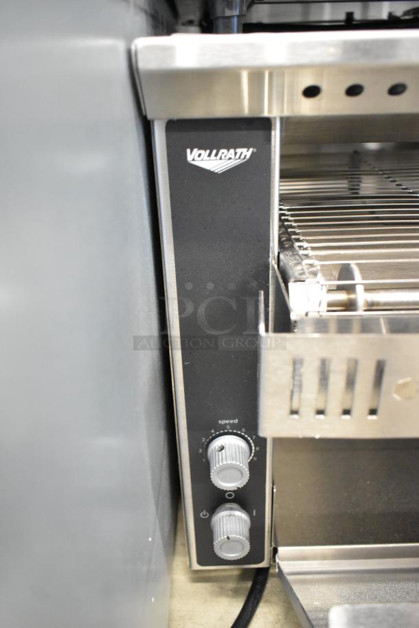 BRAND NEW Vollrath JT1 Conveyor Toaster, 120V, 1 1/2" opening. Visible controls for speed and power. Scratch and dent condition.