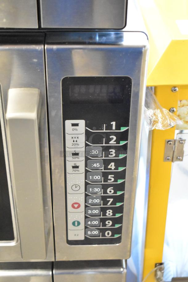 2021 Amana RCS10TS stainless steel commercial microwave oven, 120V, with keypad, in excellent condition.