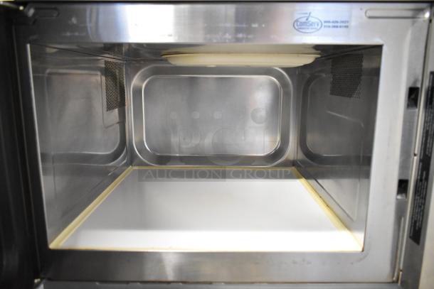 2016 Amana RCS10TS stainless steel commercial microwave oven, clean interior, 120 volts, 1 phase, commercial-grade.