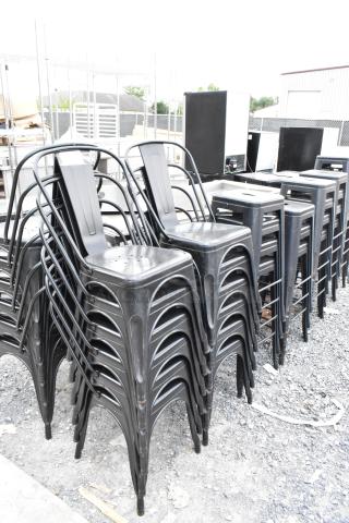 38 Black Metal Tolix Style Items; Chairs and Bar Height Stools. 38 Times Your Bid! - Item #1205464