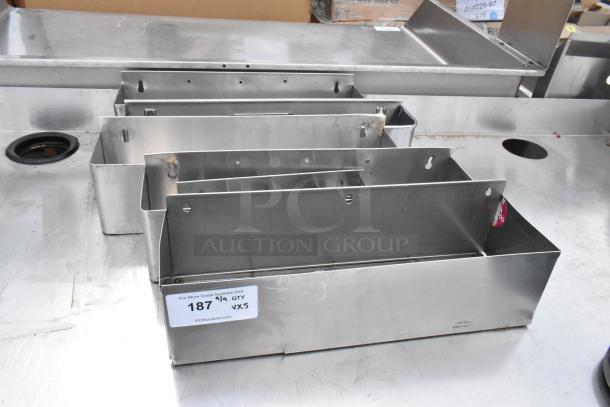 5 stainless steel single speed wells, auction lot number 187, label showing "QTY x5."