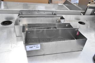 5 stainless steel single speed wells, auction lot number 187, label showing "QTY x5."