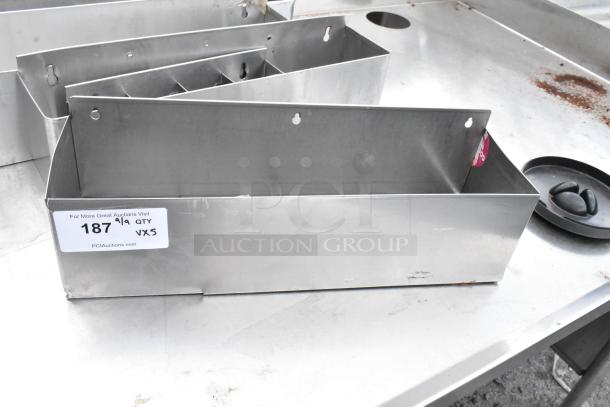 Set of 5 stainless steel single speed wells in good condition. Label indicates auction lot 187, quantity 9, model VXS.