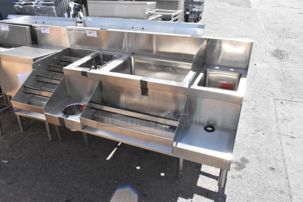 Brand new Regency 600CSL2960S stainless steel cocktail station with liquor display rack. Scratch and dent.