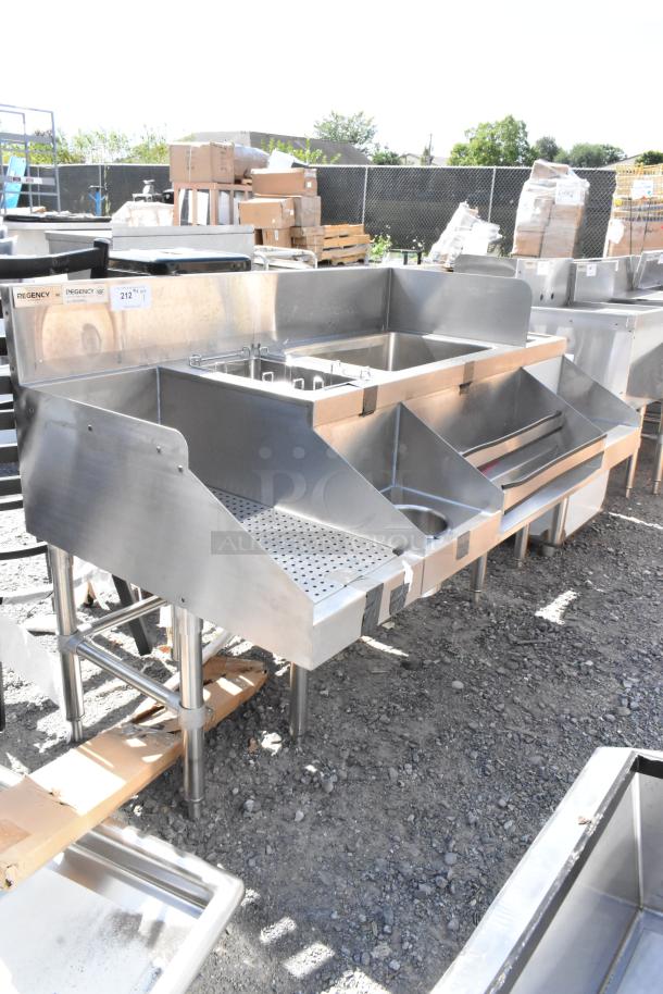 Regency 600CSD2960S 60" stainless steel cocktail station with drainboard, brand new with minor scratches and dents.
