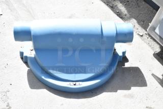 Brand new scratch and dent Thermaco Trapzilla TZSP-40 Sample Port, 4" inlet/outlet, 1/2" fall gradient, blue.