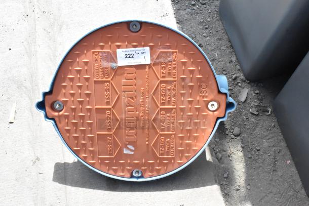 BRAND NEW Thermaco Trapzilla TZSP-40 Sample Port, 4" Inlet/Outlet, 1/2" Fall Gradient, scratch and dent, auction label visible.