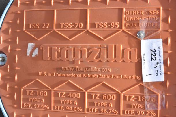 Brand new Thermaco Trapzilla TZSP-40 Sample Port with 4" inlet/outlet, 1/2" fall gradient; visible model and efficiency details.