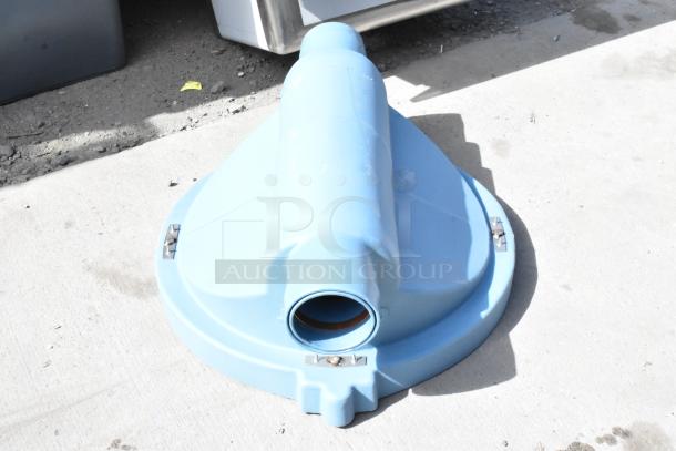 BRAND NEW Thermaco Trapzilla TZSP-40 Sample Port; scratch and dent, 4" inlet/outlet, 1/2" fall gradient, light blue.