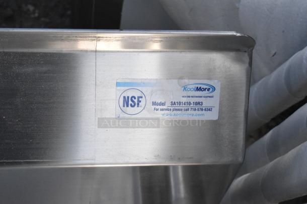 Brand new KoolMore SA101410-10R3 stainless steel commercial sink, 23 in., with drainboard. Visible model label and NSF mark.