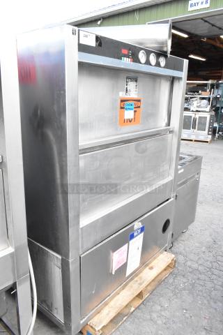 Douglas SD-20-E-480/3 stainless steel commercial pot and pan washer, 480V, 3 phase, robust design, visible control panel.