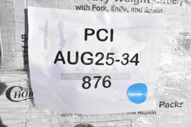 28 new scratch and dent items including trash bags, paper bags, towels, cups, yogurt spoons. Tag: PCI AUG25-34 876.