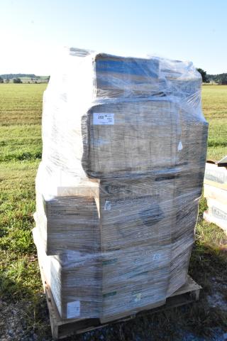 Wrapped pallet of brand new scratch and dent items, including trash bags, paper towels, containers, and more. 34 items total.