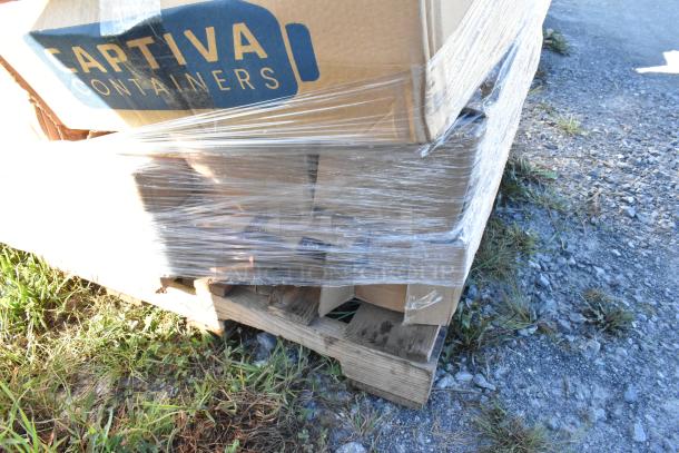 11 scratch and dent items including stainless steel wall shelf and poly bottles, packed on a pallet. Brand: Captiva Containers.