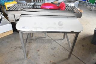 Hobart HRT5 Stainless Steel Commercial Roller Conveyor Wrapping Station / Discharge Table w/ NIB Conveyors. - Item #1205535