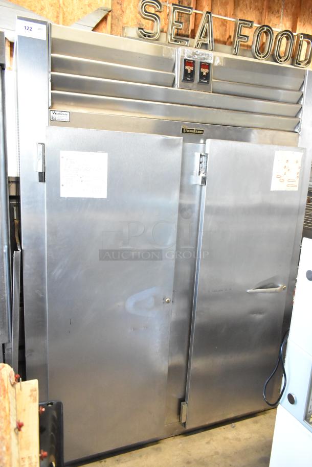Traulsen AD232W-ZAB27 stainless steel 2-door reach-in cooler and freezer. Doors unattached. 115V, 1 phase.