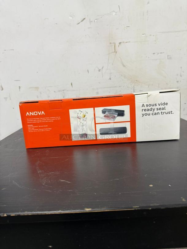 Anova Precision Pro Vacuum Food Sealer, black, in original packaging, features sous vide ready seal, new condition.