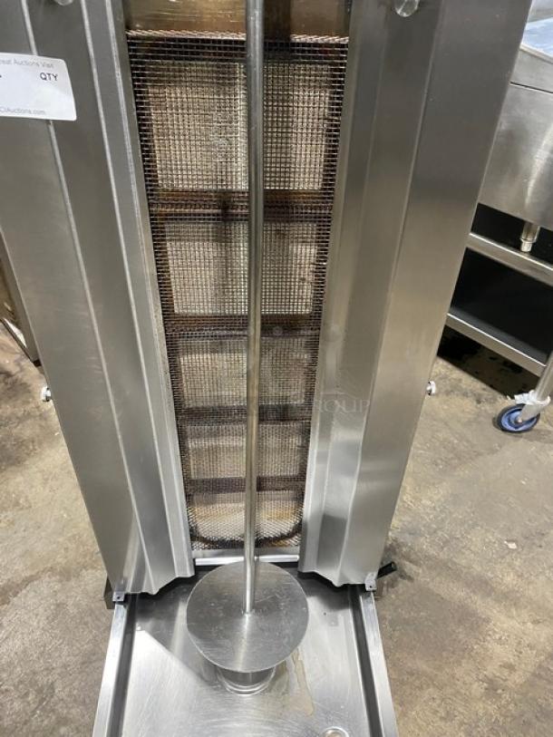 Atalay ADG-5A stainless steel doner kebab machine with 5 burners, individual controls. Serial number: 23020916045. Excellent condition.