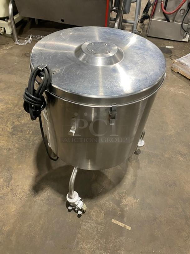 Delfield SALD-1 20 Gal. commercial stainless steel salad dryer on casters, electric powered, with attached cable, in good condition.