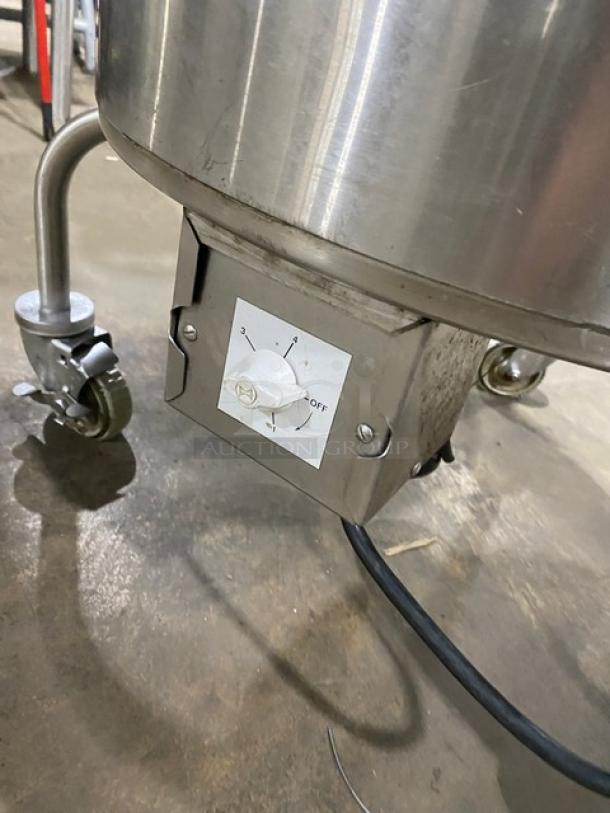 Delfield SALD-1 20 Gal. Salad Dryer, stainless steel, electric-powered, on casters, with control dial visible.