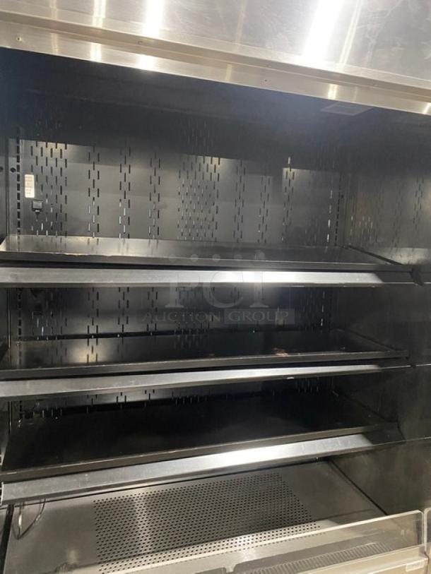 Structural Concepts Oasis Series B42 refrigerated display case. Stainless steel, multi-tier, open grab-n-go. Model: B42 SN: 1062076.